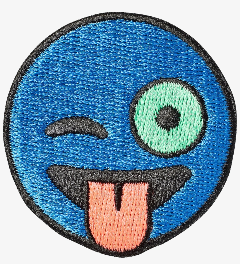 Tongue Out Emoji Sticker Patch - Emoji, transparent png download