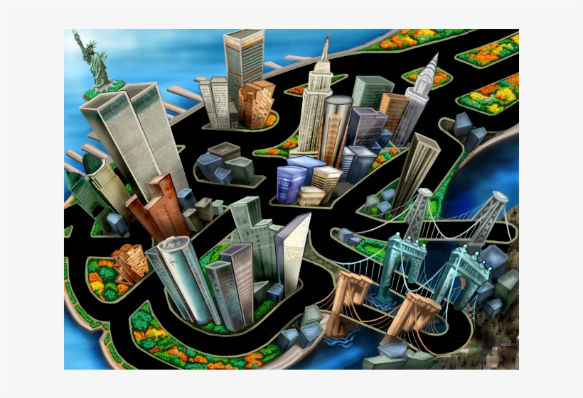 A Preliminary Set Of Illustrations Showcasing The Casinos - New York Cartoon Map, transparent png download