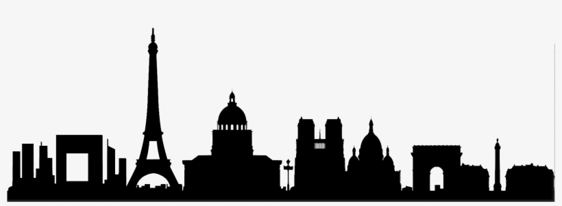 Library Silhouette Clip Art Landmarks Transprent - Skyline Paris, transparent png download