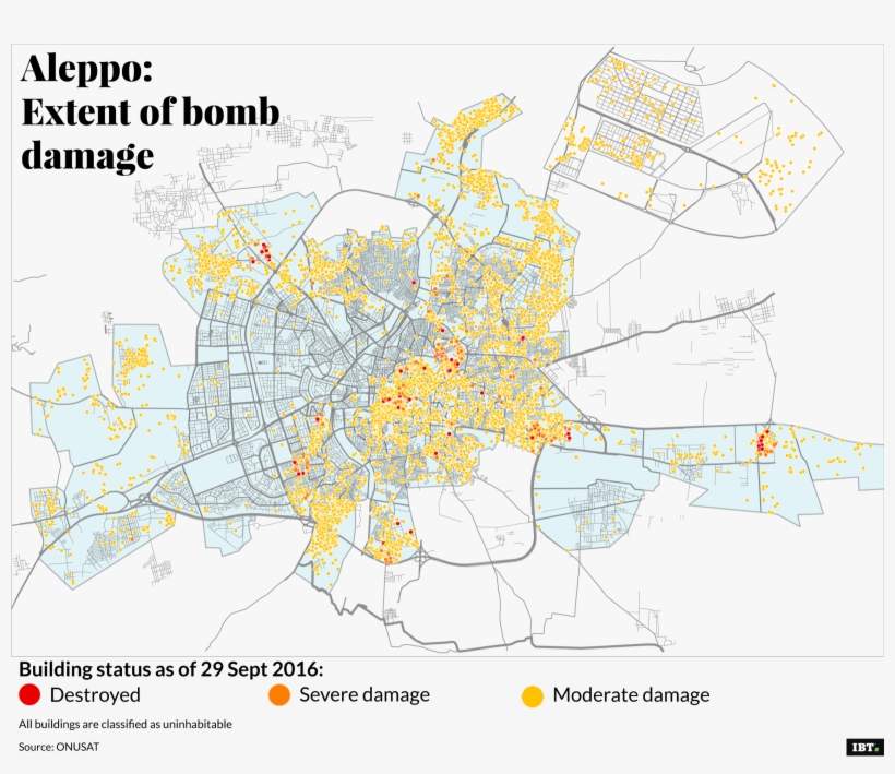 Siege Of Aleppo - Aleppo Damage Map, transparent png download