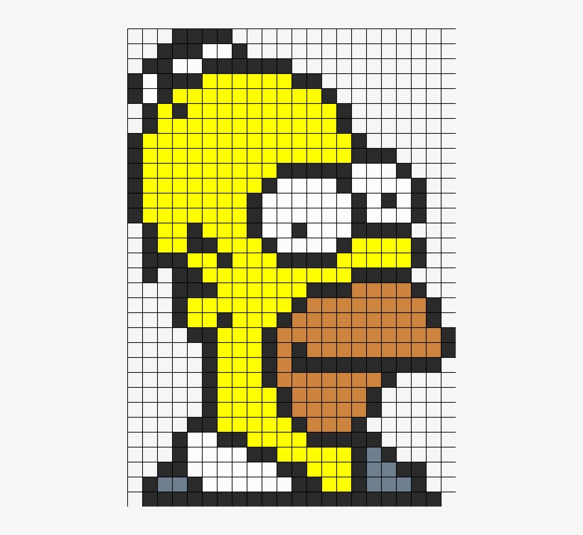 Homer Simpson Perler Bead Pattern / Bead Sprite - Homer Simpson Perler Bead, transparent png download