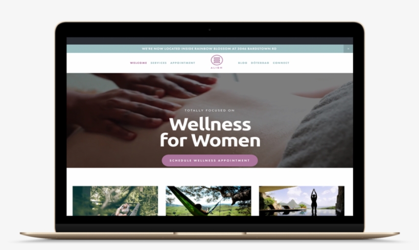 Laptop Mockup Align Total Wellness - Laptop, transparent png download