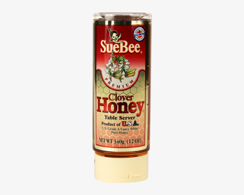 Pressure Sensitive Labels For Food In Glass Containers - Suebee Premium Honey, Clover - 12 Oz Bottle, transparent png download