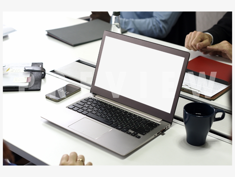 Laptop Mockup Office Space - Business, transparent png download