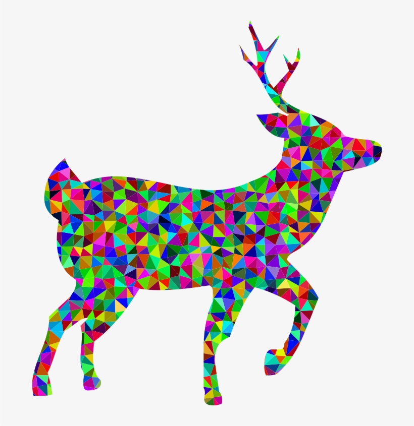 Clip Royalty Free Triangles Vector Deer - Colorful Deer Clip Art, transparent png download