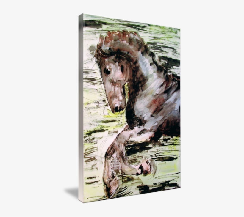 "the Horse Watercolor Ink By Ginette" By - Painting, transparent png download
