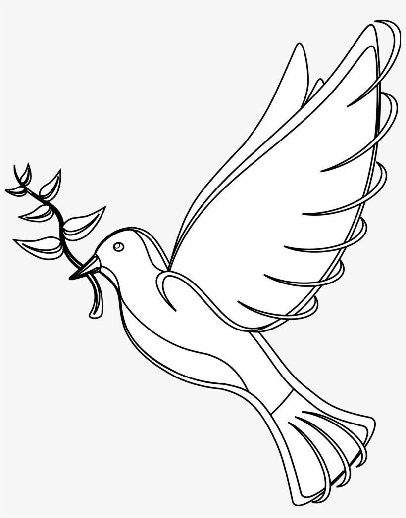 Jean Victor Balin Dove Black White Line Art Scalable - Drawing On Non Violence, transparent png download