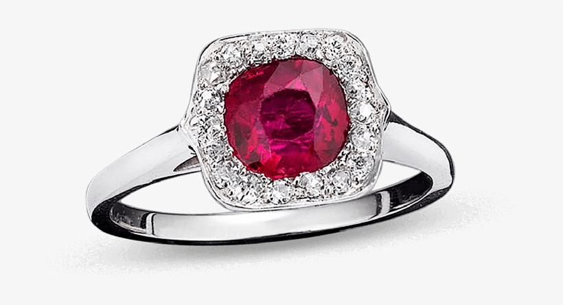 Untreated Burma Ruby And Diamond Ring, transparent png download