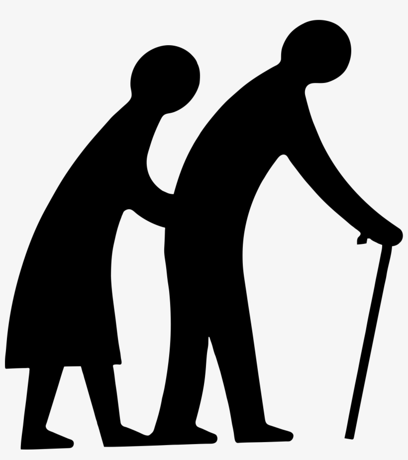 This Free Icons Png Design Of Old Couple Walking Silhouette, transparent png download