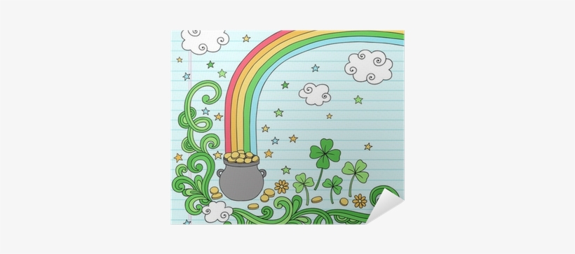 Pot Of Gold At The End Of The Rainbow Doodles Vector - Sc-02f Galaxy J ドコモ Docomo スマホケース ギャラクシーj 005142 その他, transparent png download