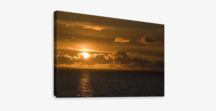 Sun Setting On The Ocean With The Sunlight Reflecting - Posterazzi Sun Setting On The Ocean, transparent png download