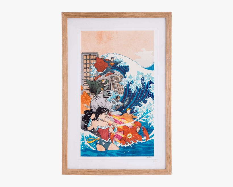 Wave Of Justice Framed Artwork Limited Print - Cliff Chiang Justice League, transparent png download