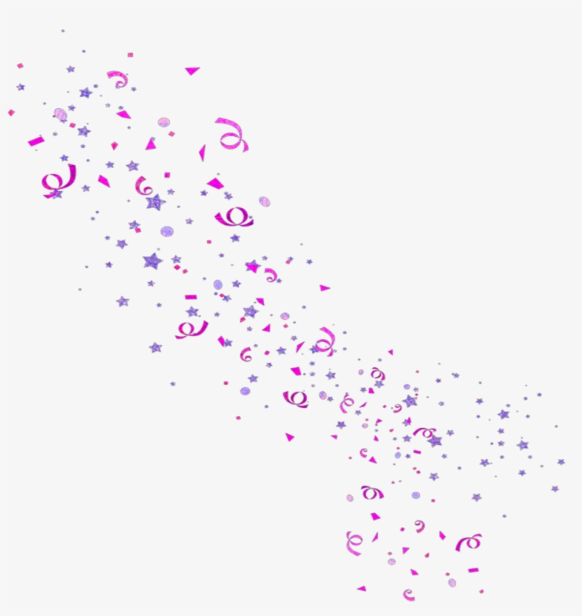 Mq Purple Pink Stars Confetti Floating - Ribbon, transparent png download