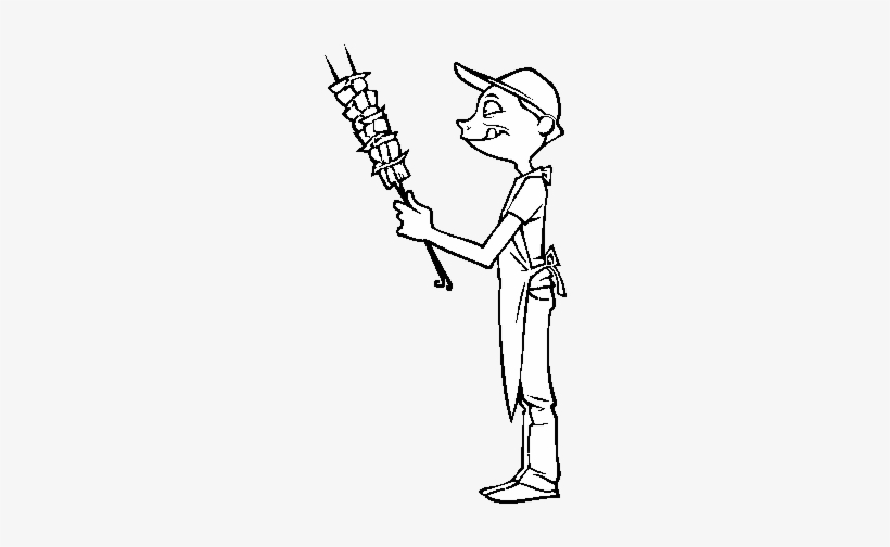 Dibujo De Cocinar Pinchos Para Colorear - Espetos Para Colorear, transparent png download