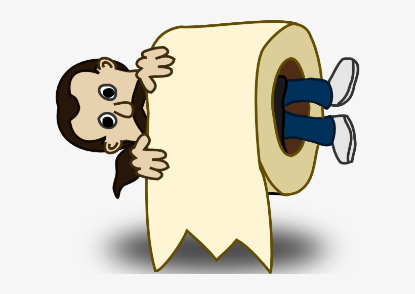 How To Set Use Man Toilet Paper Roll Clipart - Roll Clip Art, transparent png download