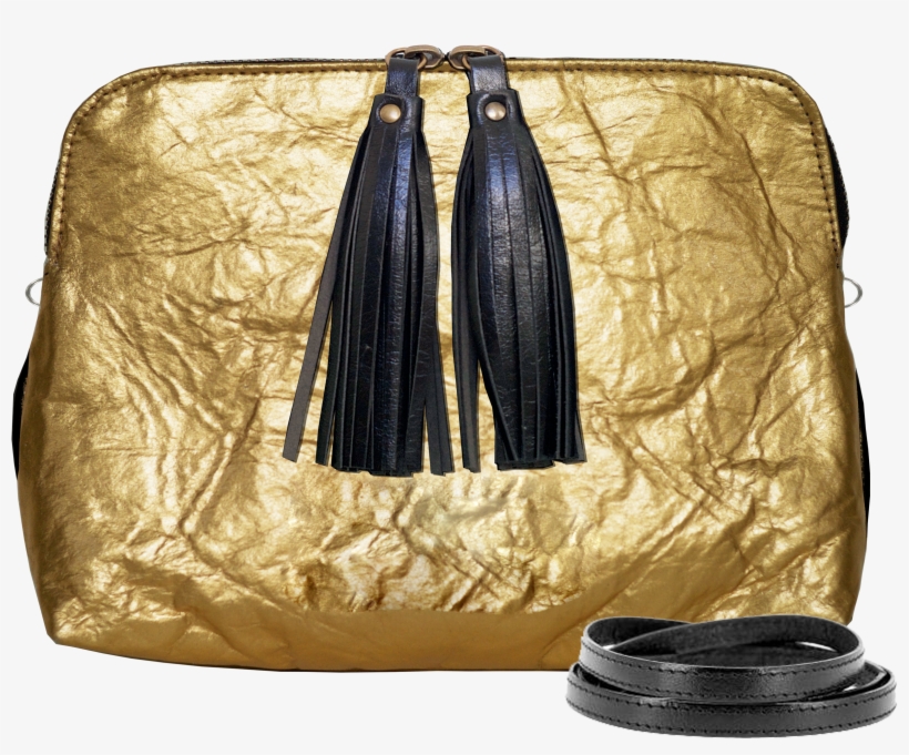 Pochette En Piñatex Or Gold Et Contrast Noir Vegan - Piñatex, transparent png download