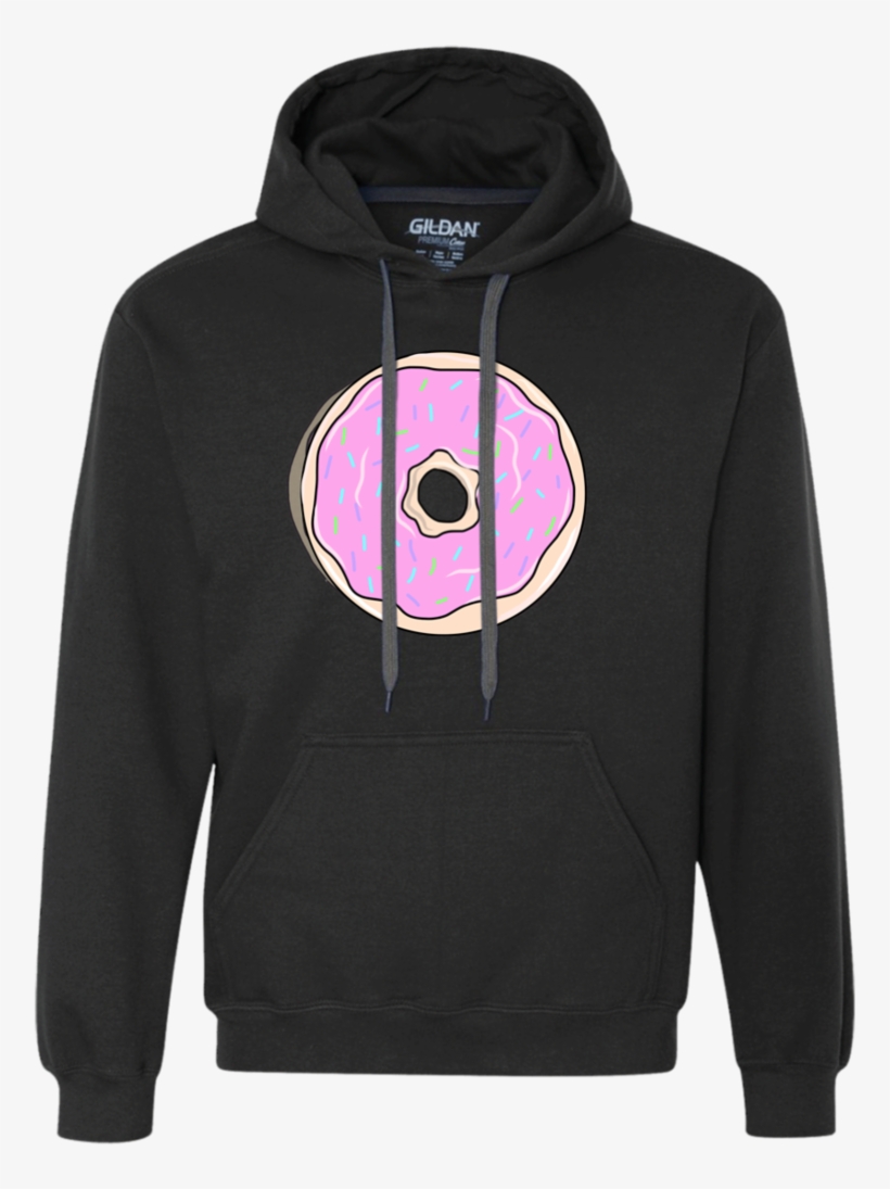 Our Tumblr Inspired Pink Donut Design Looks So Good - Black And Mint Green Hoodie, transparent png download