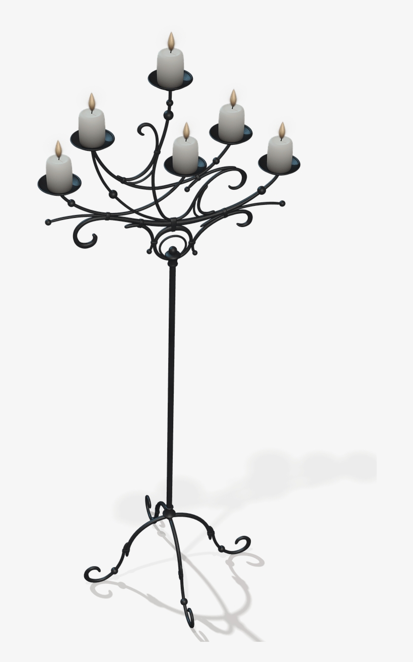 Candles On Black Stand - Candle, transparent png download