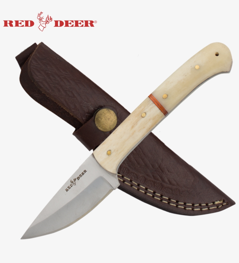 7 In Red Deer® Hunting Knife Real Bone Handle - Hunting Knife, transparent png download