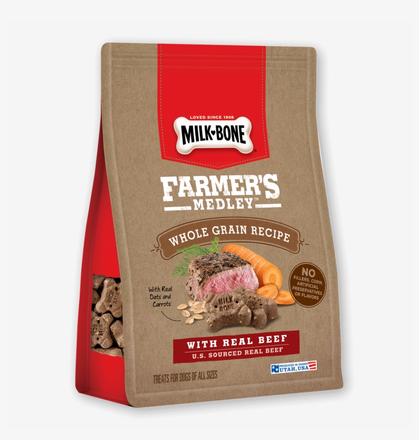 Farmer's Medley® Whole Grain Recipe With Beef Biscuits - Milk Bone Farmer's Medley, transparent png download