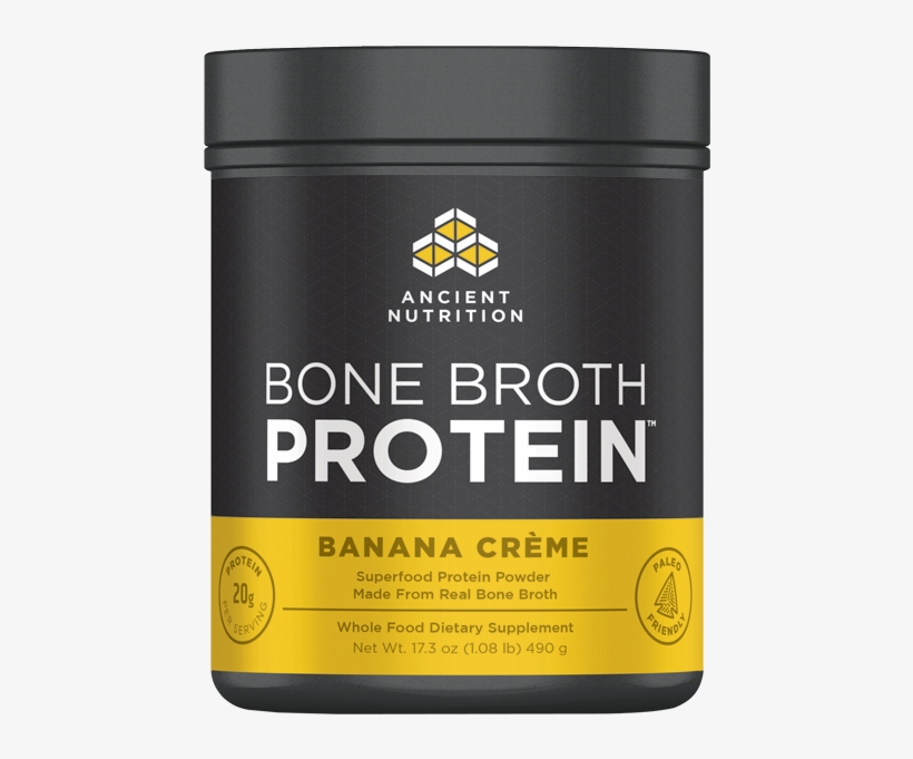 Ancient Nutrition Bone Broth Protein Banana Cream Tub-492 - Organic Bone Broth Protein Powder, transparent png download
