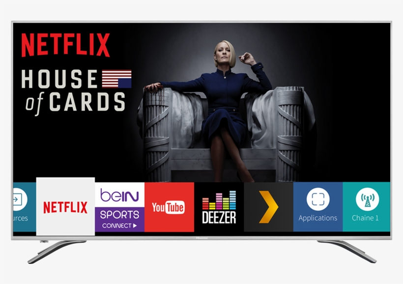 Buy Hisense 65 Inch Television Uhd 65a6500 Smart Tv - House Of Cards, 4 Dvds + Digital Uv Dvd, transparent png download