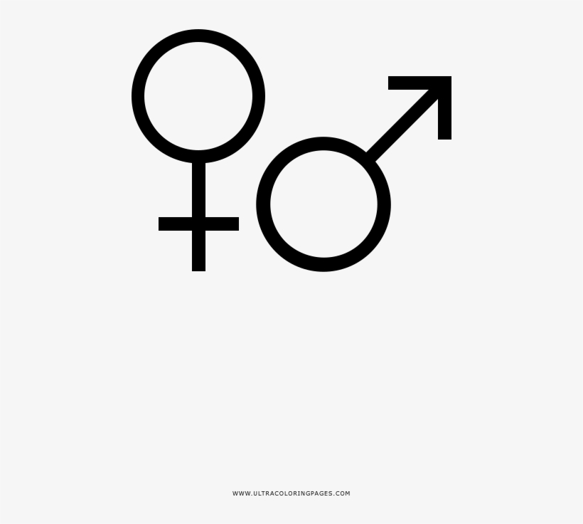 Gender Symbols Coloring Page - Circle, transparent png download