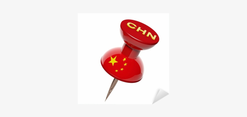 Vinilo Pixerstick Chincheta 3d Con La Bandera De China - Drawing Pin, transparent png download