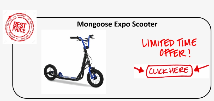Mongose Expo Scooter A Brief Review - Pacific Cycle Mongoose Expo Scooter, Black, 12", transparent png download
