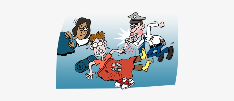 Cartoon Pictures Of People Sleeping - Airport, transparent png download