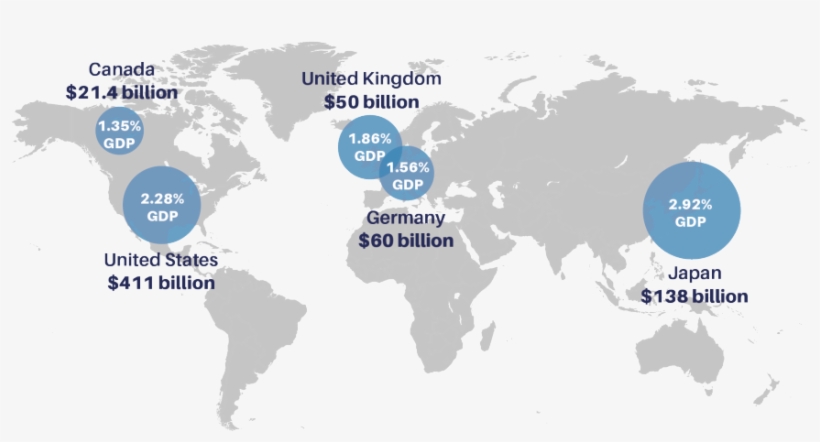 Map Showing Economic Costs Of Insufficient Sleep - Thinking Past: Questions And Problems In World History, transparent png download