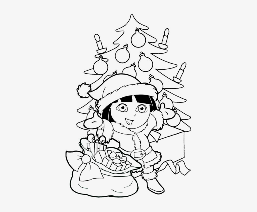 2 Navidad Dora La Exploradora Con Arbol De - Dora, transparent png download