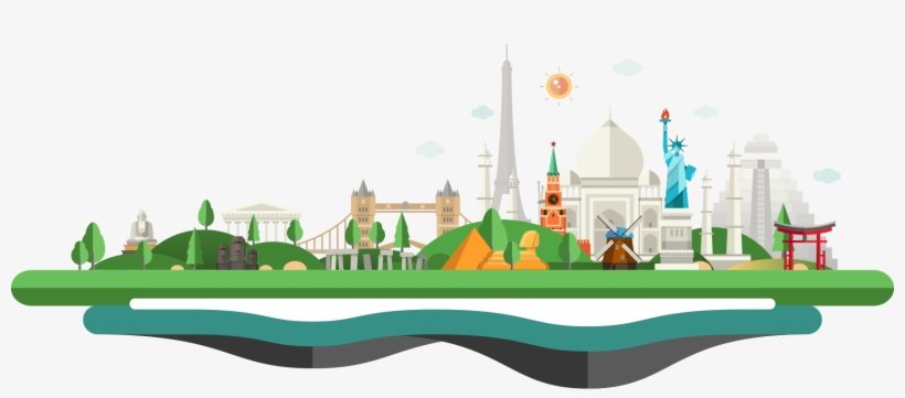 Viajes Rutas Culturales Todos Los Paises - Forest And Mountain Cartoon Png, transparent png download