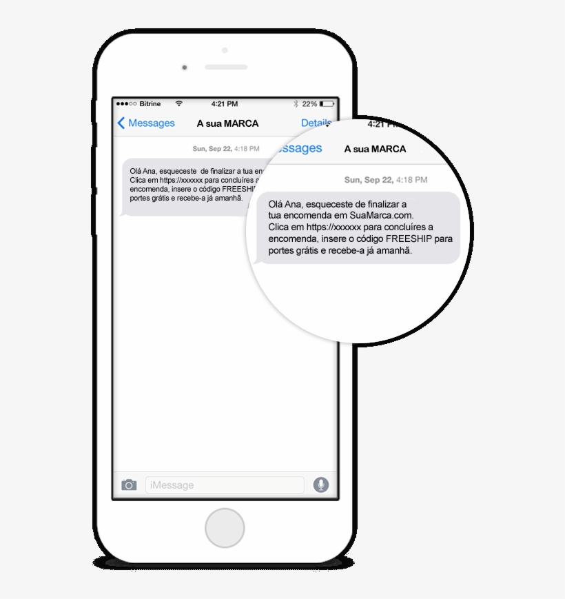Sms Remarketing Com Um Link Para Uma Landing Page E - Iphone, transparent png download