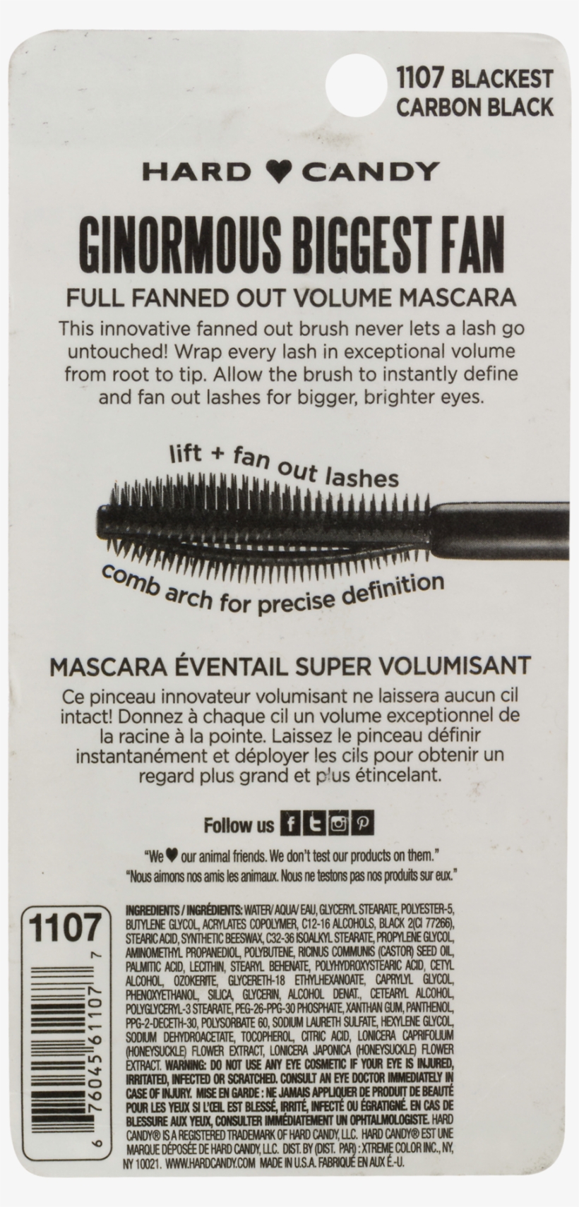 Hard Candy Ginormous Biggest Fan Mascara, Blackest - Mascara, transparent png download