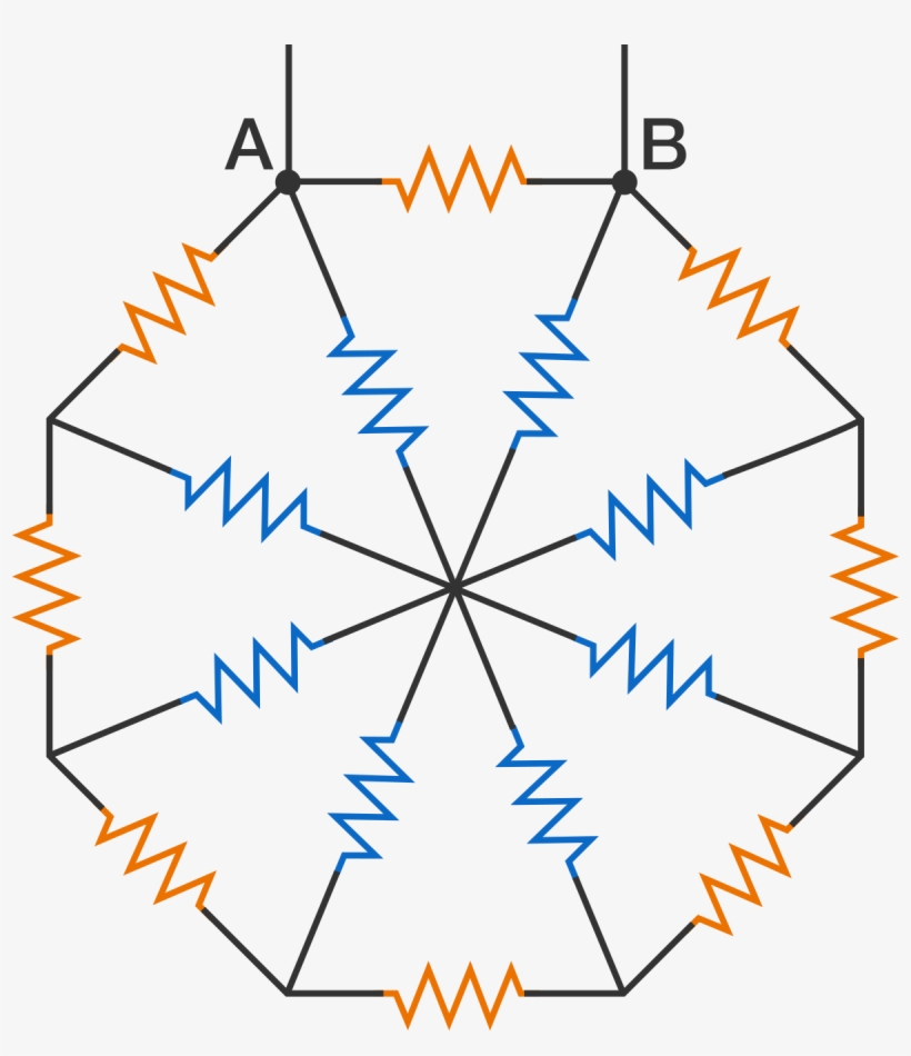 8 Resistors Are Connected To Form A Regular Octagon - Electrical Resistance And Conductance, transparent png download