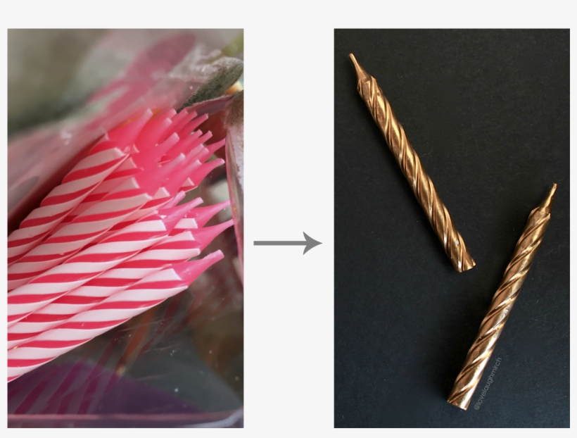 Diy Gilded Birthday Candles - Wood, transparent png download