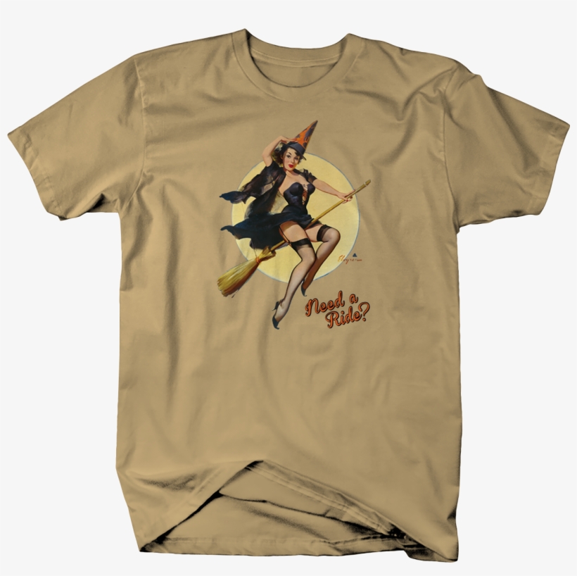 Need A Ride Sexy Witch Broom Stick Black - Funny Gun Shirt, transparent png download