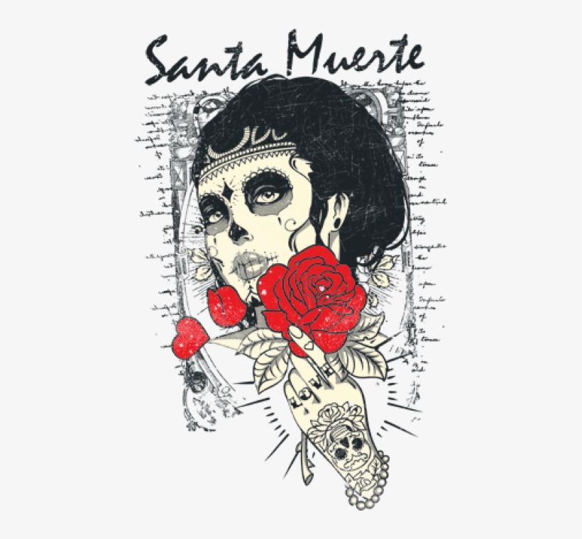 30 - Santa Muerte Rose Poster - Mini By Tshirt-factory, transparent png download