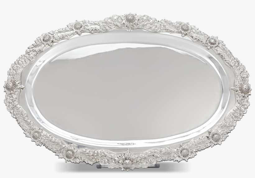 Chrysanthemum Sterling Silver Serving Tray By Tiffany - Silver, transparent png download
