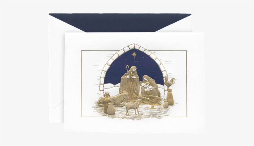 Crane & Co. Engraved Peaceful Manger Greeting Card, transparent png download