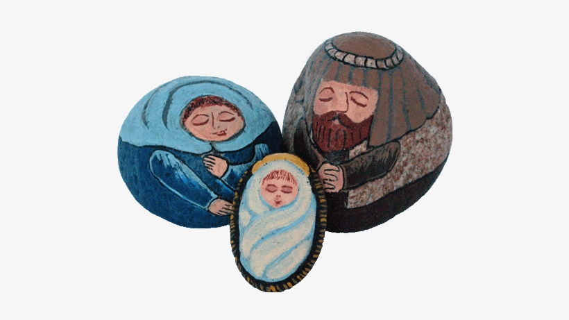 Large Painted Rock Nativity Set - Nativity Scene, transparent png download