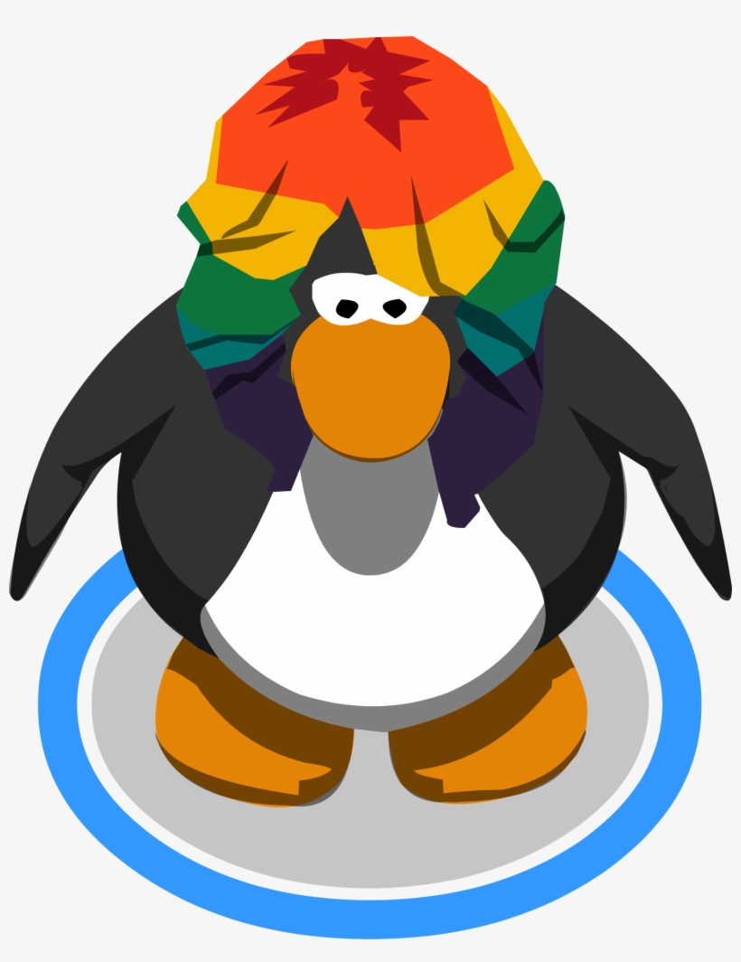 The Rainbow Curls In Game - Club Penguin Penguin Head, transparent png download