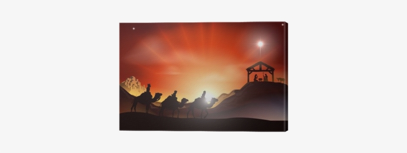 Traditional Christmas Nativity Scene Canvas Print • - Christmas Nativity Picture Free, transparent png download