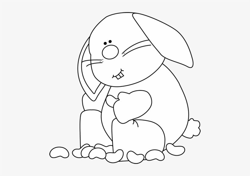 Black And White Bunny Eating Jelly Beans - Jelly Bean, transparent png download