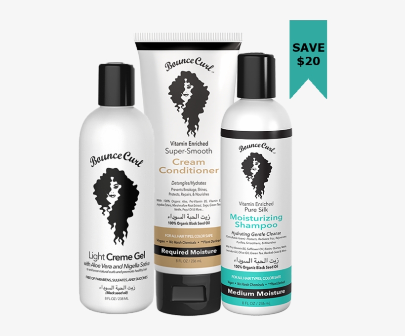 Medium Moisture Curly Shampoo Kit - Bounce Curl Strength N Silk Coconut Heat Protection, transparent png download