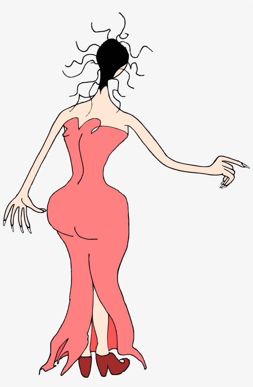 Women In Pink Dress Vector Clipart Image Free Stock - Clip Art, transparent png download