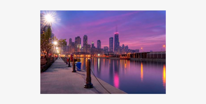 Chicago City Skyline Purple, transparent png download