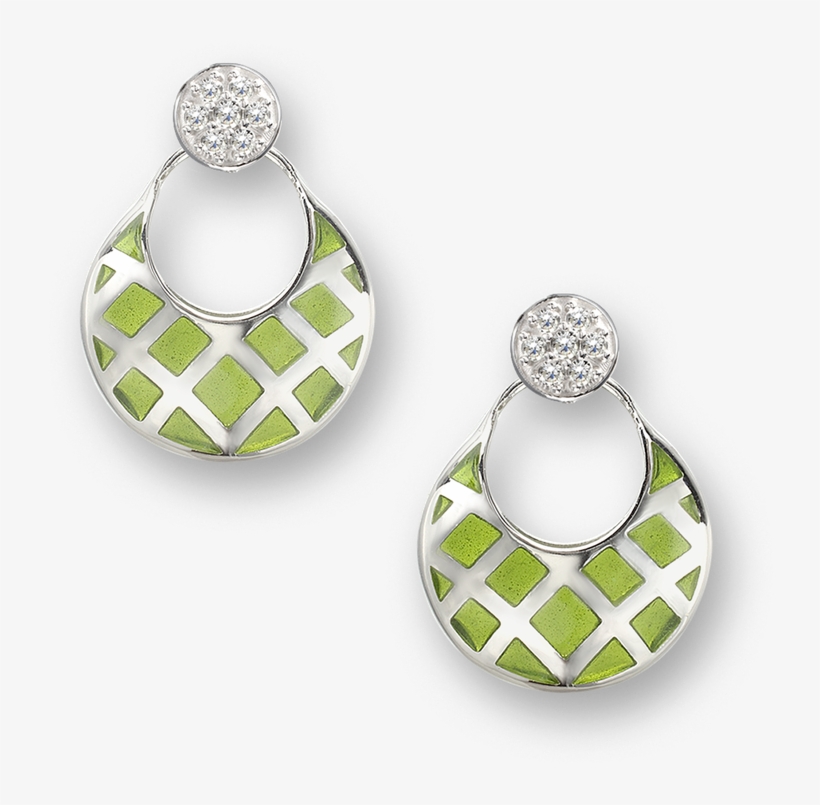 Nicole Barr Designs Sterling Silver Quilted Circle - Green Quilted Circle Stud Earrings - Sterling Silver, transparent png download