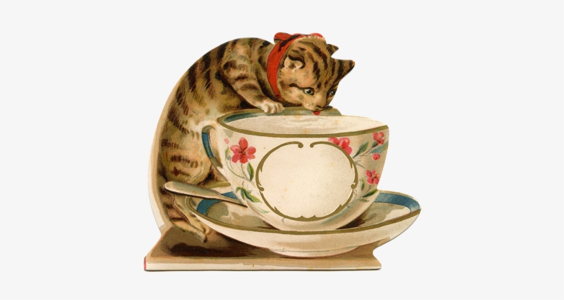 Vintage Images About Roses, Birds, Dogs, Cats, Child - Cat Vintage, transparent png download